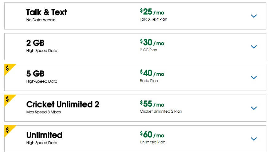 Cricket Wireless price