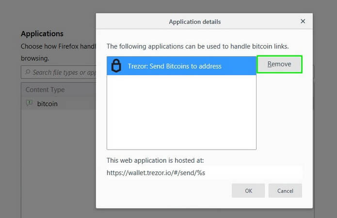 Mozilla Firefox Bitcoin links remove