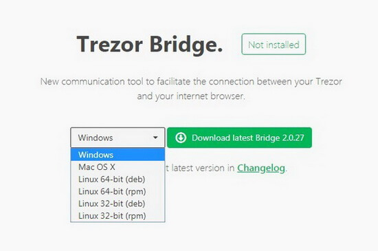Trezor Bridge choice of OS