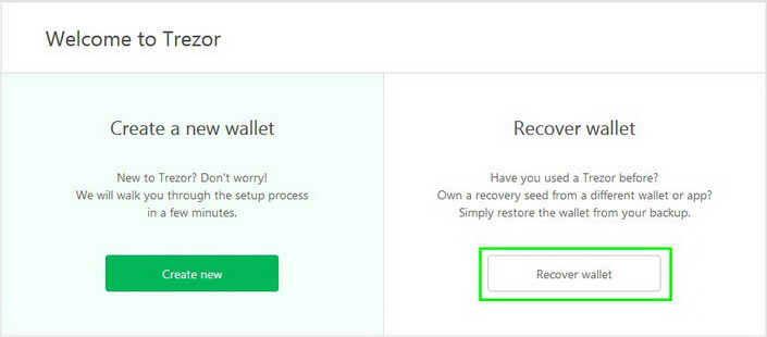 Recover Trezor wallet