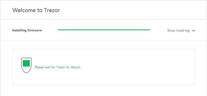Please wait for Trezor to reboot