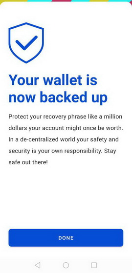 your wallet is now backed up