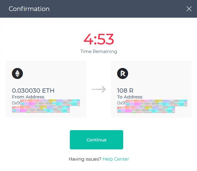 swap confirmation