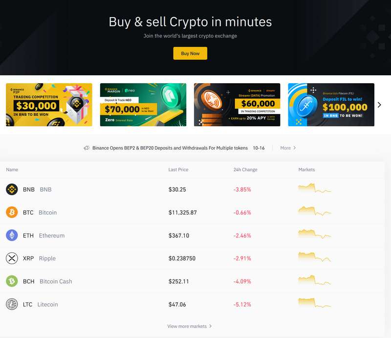 chinese crypto exchange binance