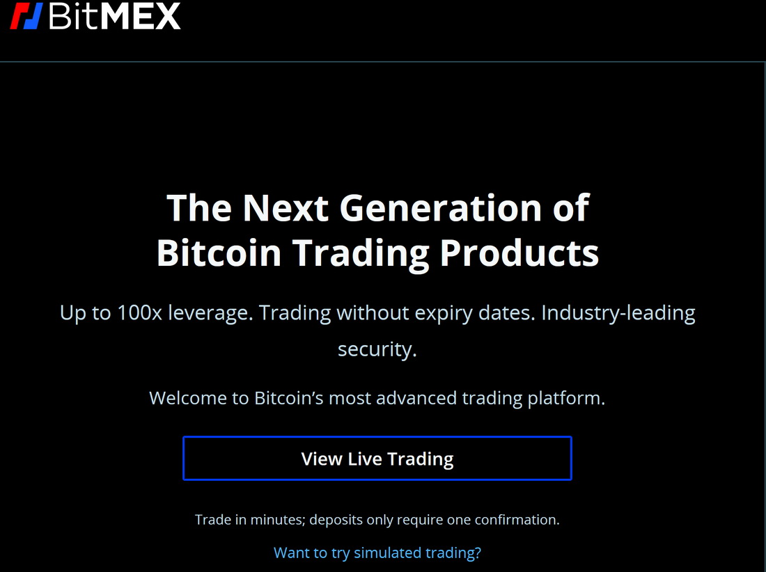 BitMEX exchange main page