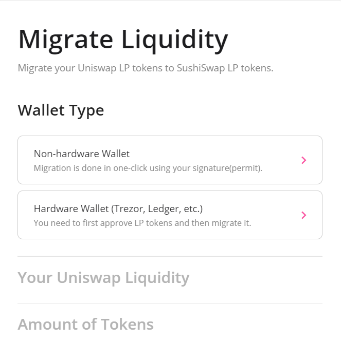 migrate liquidity