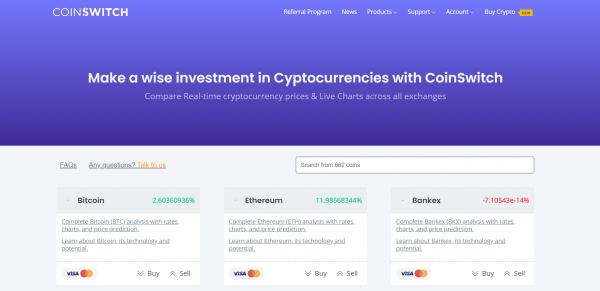 CoinSwitch Review: How To Use Exchange | Fees & Cryptos