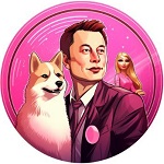 Barbie Doge Elon Mars logo